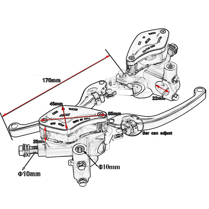 Motorcycle 22mm Handlebar Hydraulic Clutch lever Brake Pump Master Cylinder For Vespa Yamaha Tmax Kawasaki z900 Honda Benelli