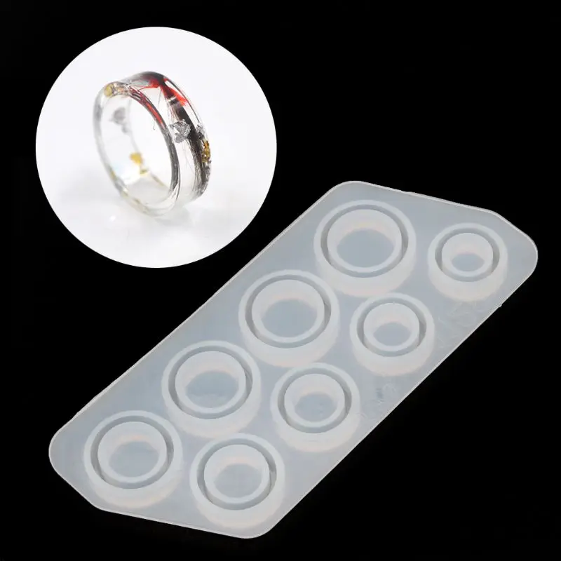 8Pcs Assorted Sizes Ring Silicone Mold For Resin Jewelry Resin Casting Mold US Size 5-12