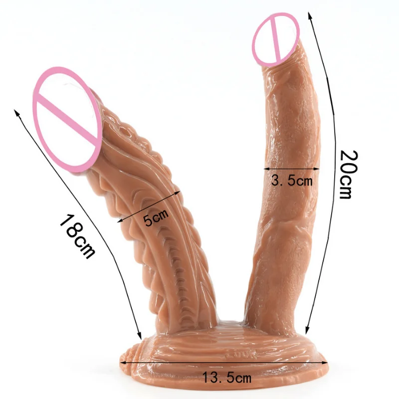 ROUGH BEAST Big Double Dildos Penetration Vagina and Anus Soft Skin Phallus Double Headed Penis Sex Toys for Women Masturbation