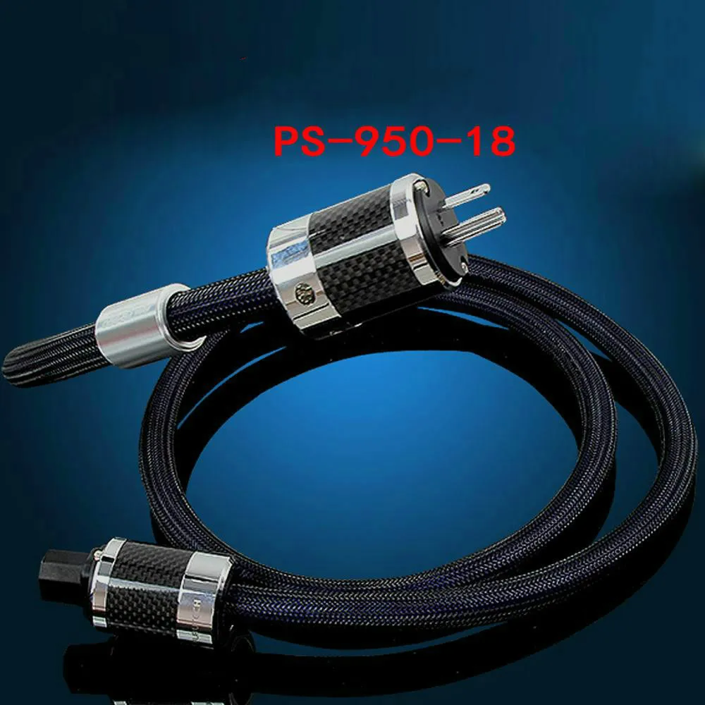 TOP-HiFi Carbon Fiber Power Cord PS-950-18 Power Supply Cable AC Power Cord with FURUTECH Socket Connector AC Cable Line