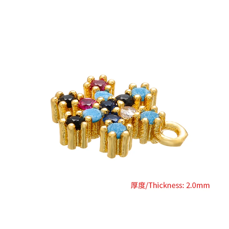 ZHUKOU crystal brass snowflake pendant starfish pendant for women  DIY necklace earrings jewelry accessories model: VD535