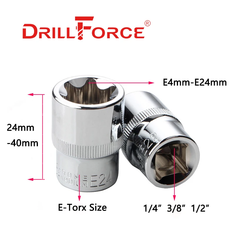 Drillforce Torx Star Wrench Socket 1/4\