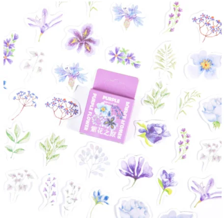 Hoa Tím Sticker Trang Trí (1 Gói)