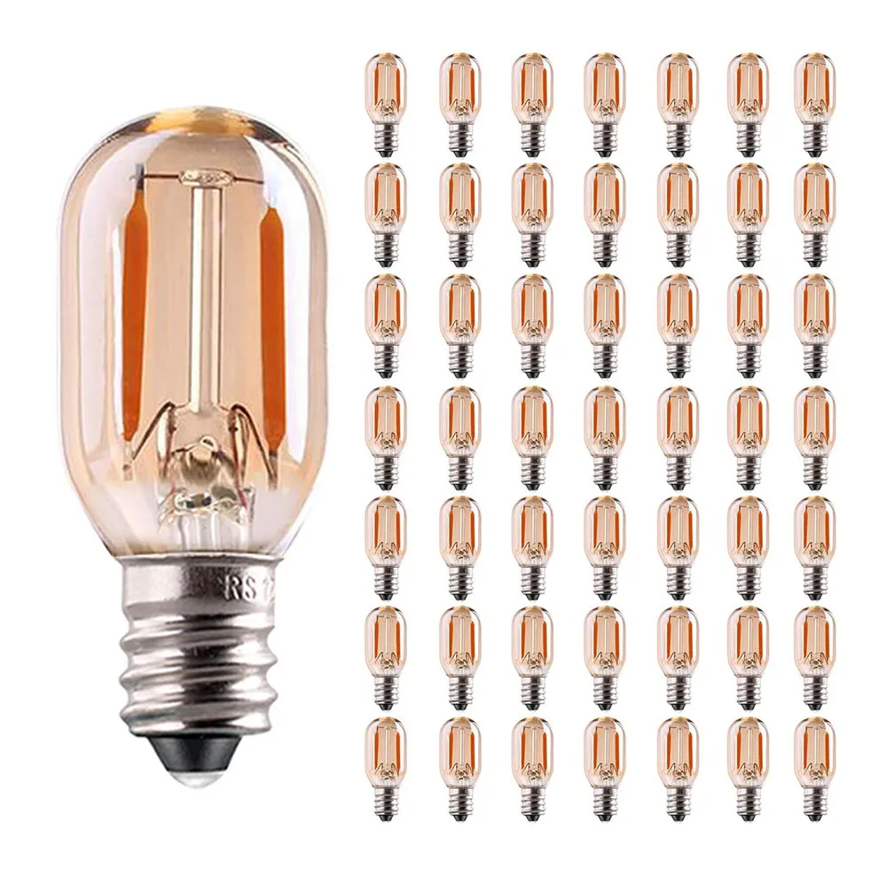 Lâmpadas led dimerizáveis t22g, 1w, tubo vintage, luz noturna, vidro âmbar, e12, e14, candelabros, luzes de corda, 220v, 2200k, lustre