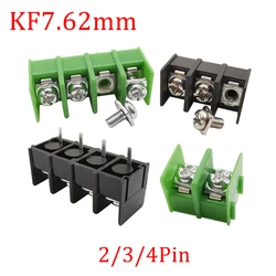 10 개/몫 KF7.62mm 2/3/4 핀 스플 라이스 나사 고정 터미널 블록 PCB 커넥터 피치 7.62mm 2-4P 플러그 가능 스트레이트 핀 와이어 커넥터