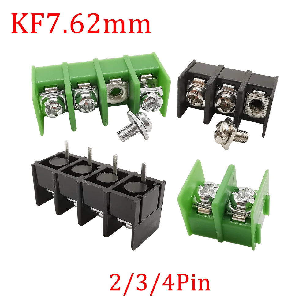 10Pcs/Lot KF7.62 mm 2/3/4 Pin Splice Screw Terminal Block PCB Connector Pitch 7.62mm 2-4P Pluggable Straight Pin Wire Connector