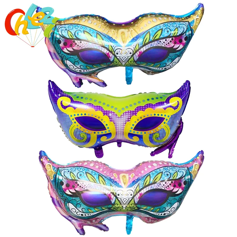 3Pcs Dance Mask Foil Balloons Happy Birthday Party Decor Helium Globos Wedding Anniversary Party Decorations Shower Photo Props