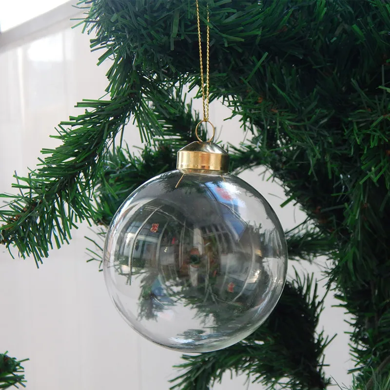 2pcs/pack Diameter=15cm Big Size Transparent Glass Ball Home Decoration Christmas Day Hanging Globe Ornament Wedding Prop