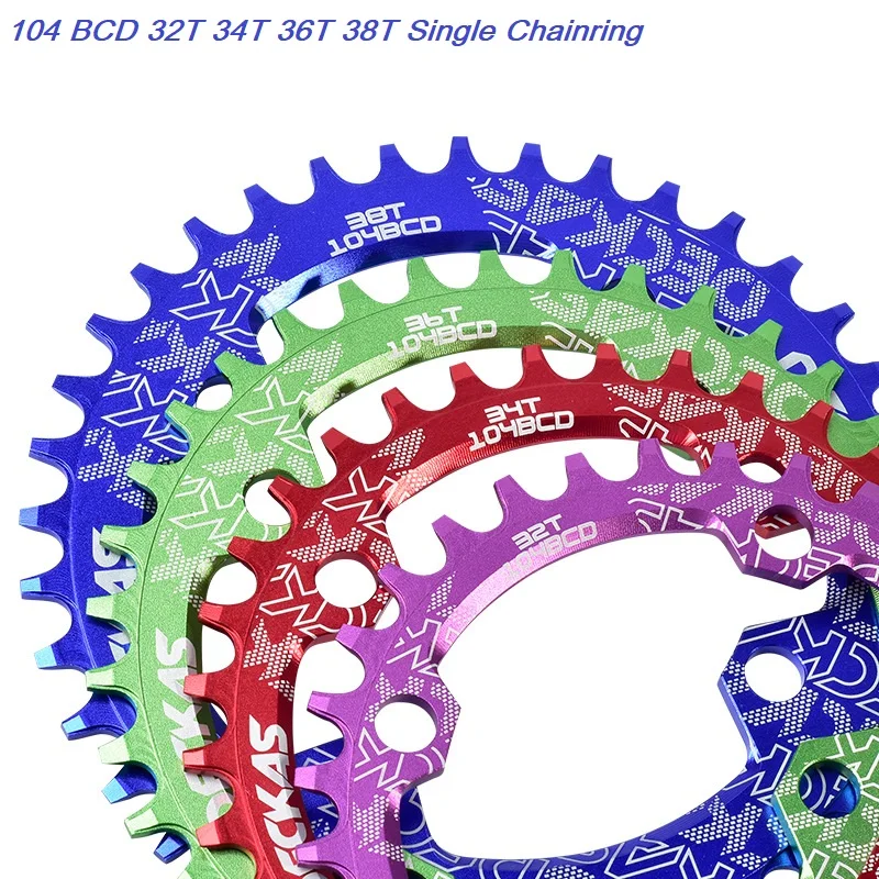 

Narrow Wide 104BCD MTB Bicycle Chainring 32T 34T 36T 38T Round Mountain Bike Chainwheel Circle Crankset Tooth Single Plate