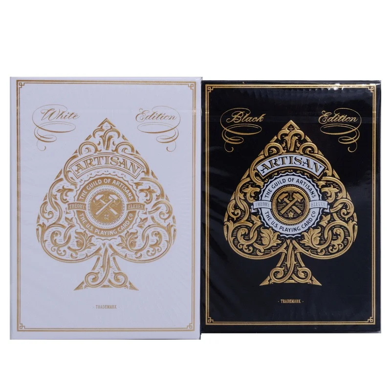 Theory11 Artisan Playing Cards Black Deck Poker Size Magic Card Games Magic Tricks Props for Magician