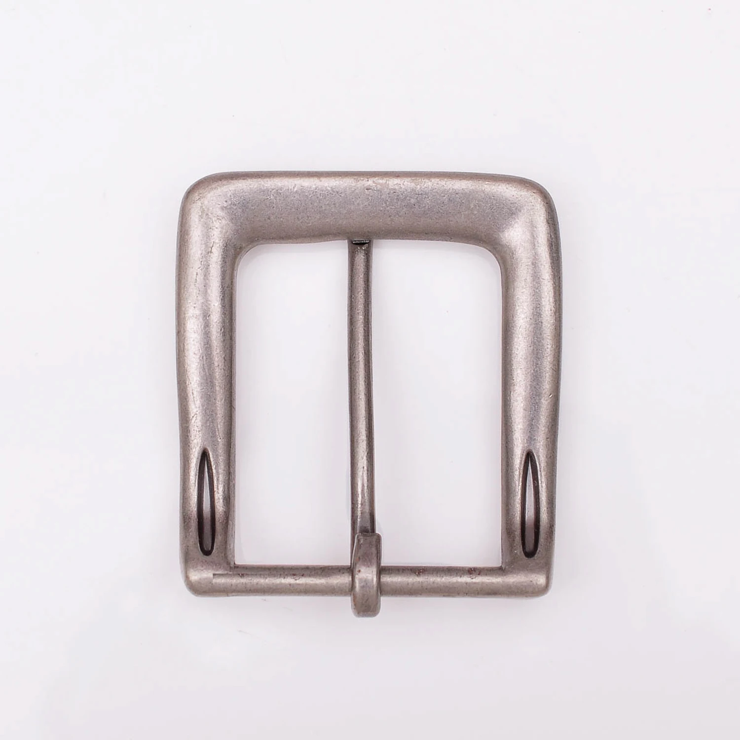 Mens Quality Heavy Solid Antique Silver Sturdy Prong Single Pin Metal Buckle Replacement For 40mm Strap 58*65MM