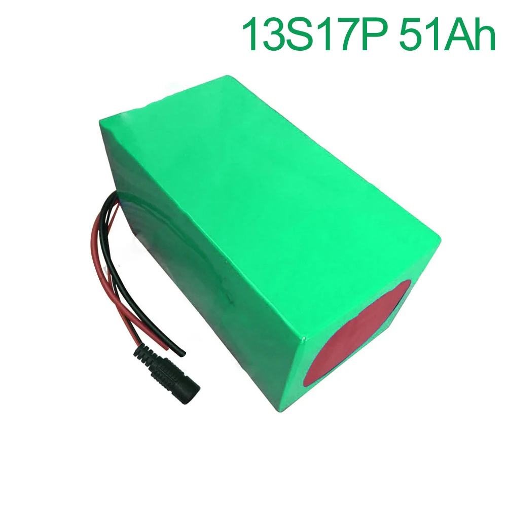 48V 51Ah 13S17P 18650 Li-ion Battery Pack E-Bike Ebike electric bicycle 260x170x140mm