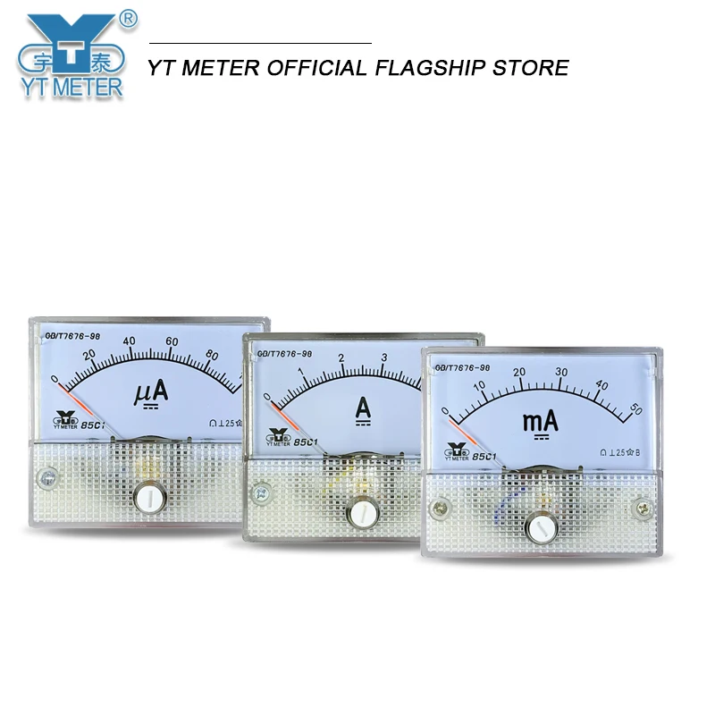 85c1-a dc ammeter milliammeter microammeter 50ua/200MA/1A/2A/3A/5A/10A/15A/20A  Analog Panel amp direct  Tester Pointer Current