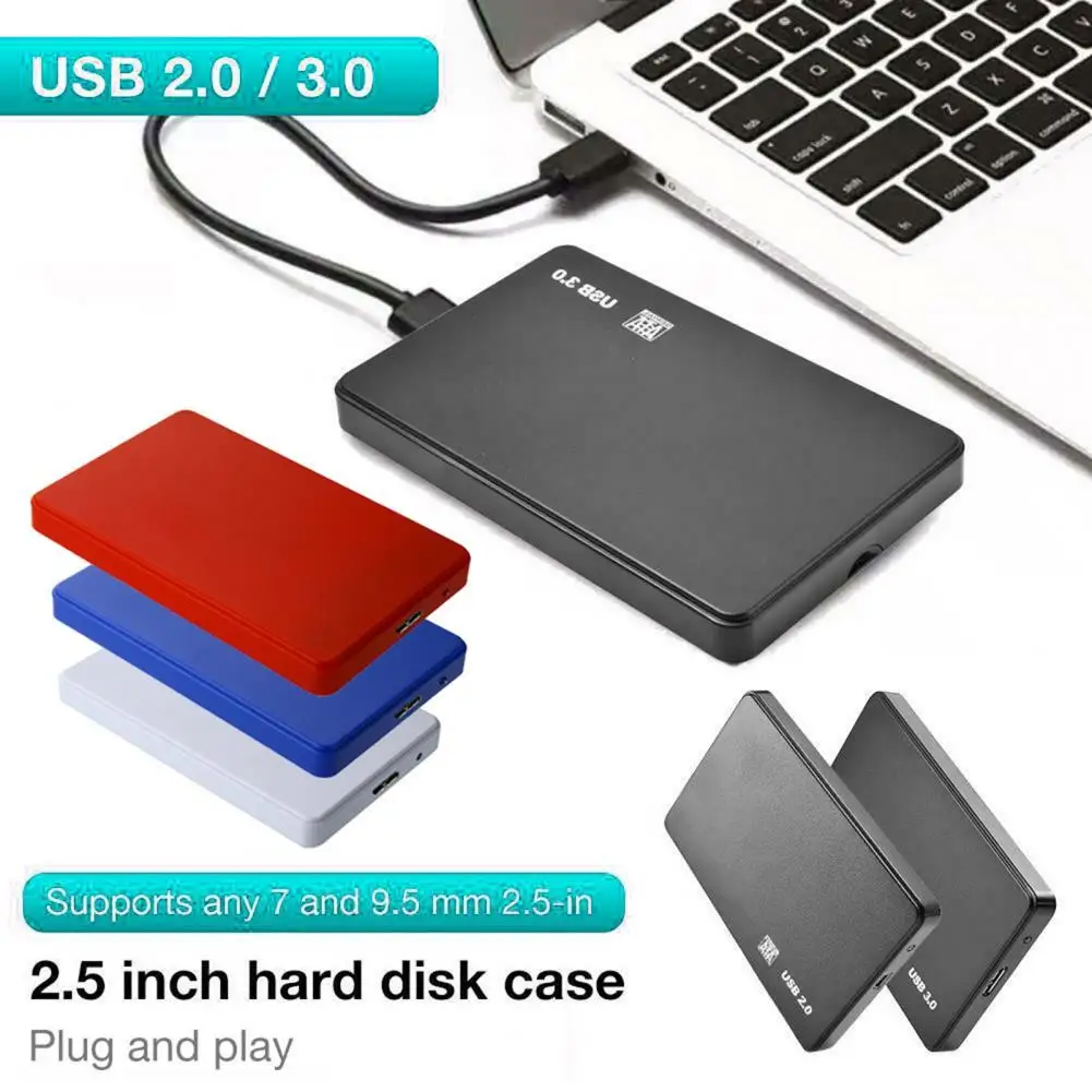 Universal Laptop 2.5inch Hard Disk Tray USB3.0/2.0 Mobile ABS SATA HDD SSD Hard Disk Case for Mac Linux