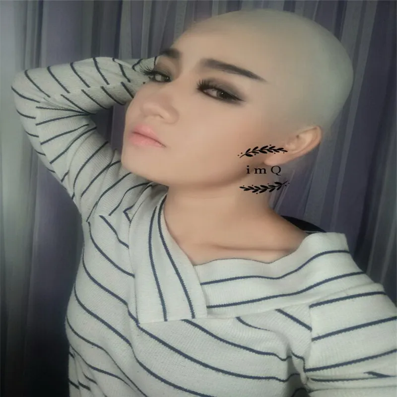 Funny Party Cosplay Latex Skin Fake Bald Head Unisex Fancy Movie Party Dress Skin Cap head Wig Cap Crossdress fancy dress up