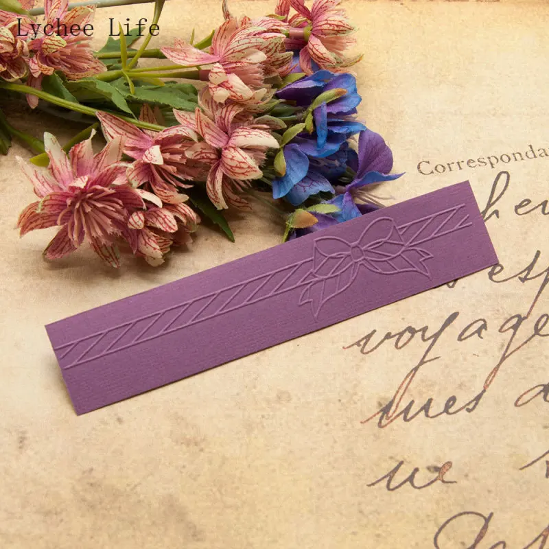 Lychee Life Bowknot Design Plastic Embossing Folder For Card Scrapbooking Photo Album Paper Making Craft Diy Template Stencils