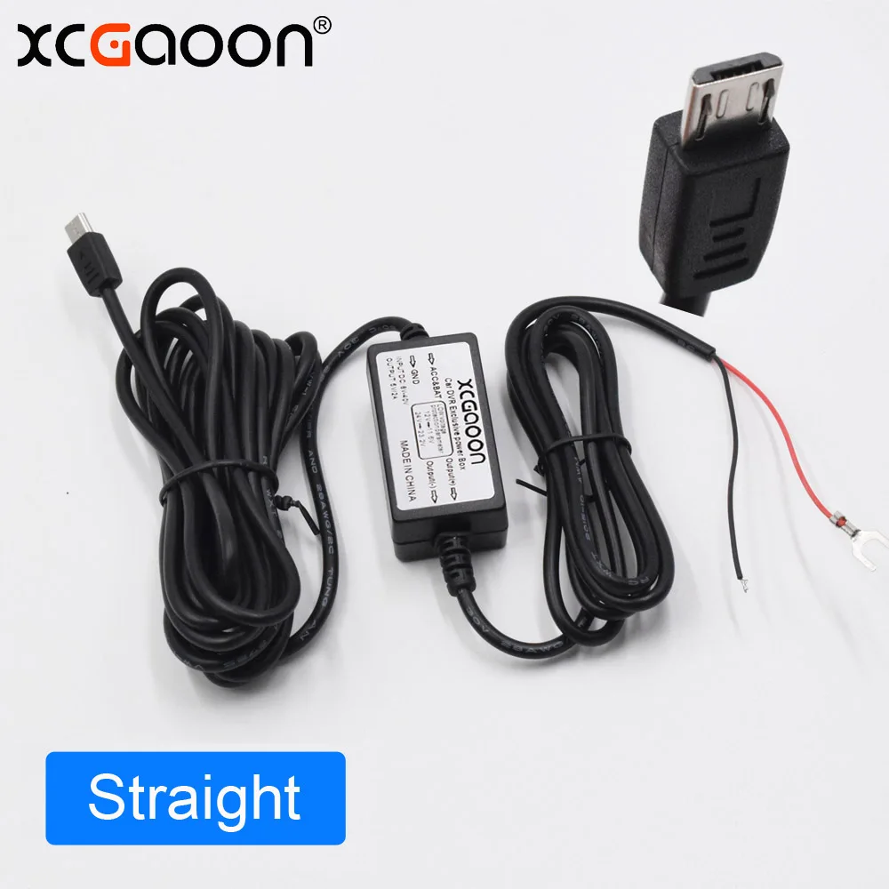 XCGaoon-وحدة محول تيار مستمر للسيارة ، إدخال 12 فولت 24 فولت 5 فولت 2 أمبير مع كابل USB صغير (مستقيم) ، حماية منخفضة الجهد ، طول 3.1 متر