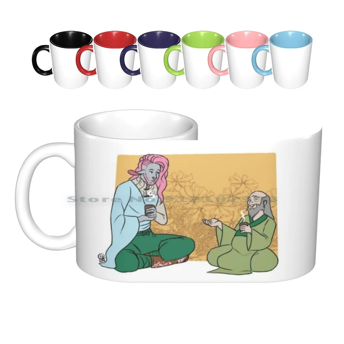 : Tea Time Ceramic Mugs Coffee Cups Milk Tea Mug Caduceus Clay Uncle Iroh The Last Airbender Creative Trending Vintage Gift