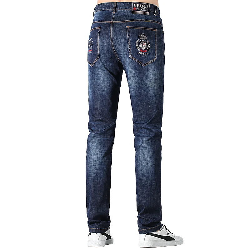 Bruce&Shark Men's Summer Long Jeans Stretch Cotton Straight  Casual Loose Fit Men jeans  Fashion Denim Jeans for Man big size 42