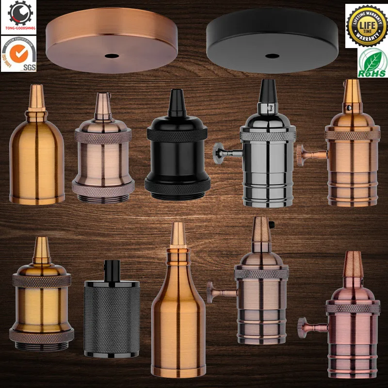 Edison light bulb chandelier E27 screw mouth bar teahouse retro lamp holder with wire hanging matching lamp holder