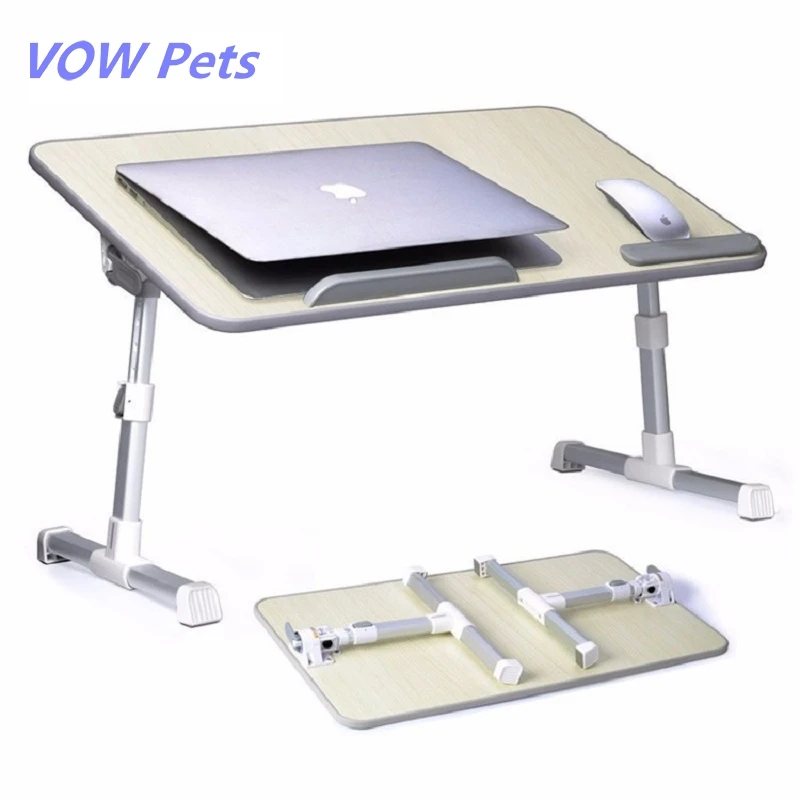 

VOW Pets 2021 New Multifunction Simple Folding Laptop Desk With Cooling Fan Lifting Small Table Dormitory Computer Table BedDesk