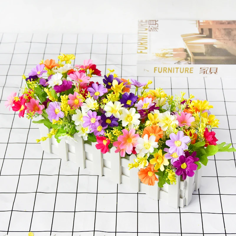 30 fence set ornaments garden simulation silk decoration indoor wine cabinet living room windowsill plastic false flower potted