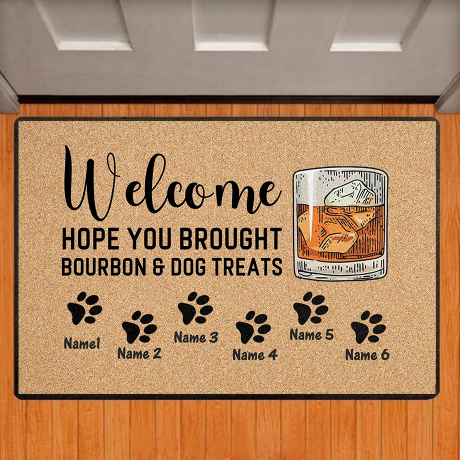 

Personalized Welcome Mat Custom Doormat Pawprint With Pet's Name Hallway Doorway Floor Mats Carpet Home Decor Accessory