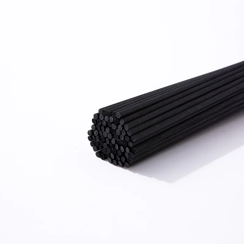 Palitos de mimbre de fibra negra, difusor de aceite esencial para ambientador de fragancia del hogar, 50 piezas de diámetro, 5/4/3MM X L50/40/35/30CM