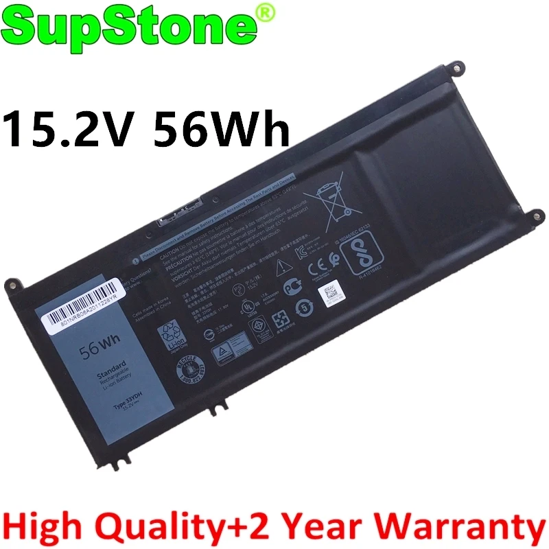Supstone 33ydh 15 Yrdd6 Bateria para Dell Inspiron 7000 7560 7572 7586 5481 5486 5488 5493 5582 5584 5590 Vostro 5490 1vx1h P76f