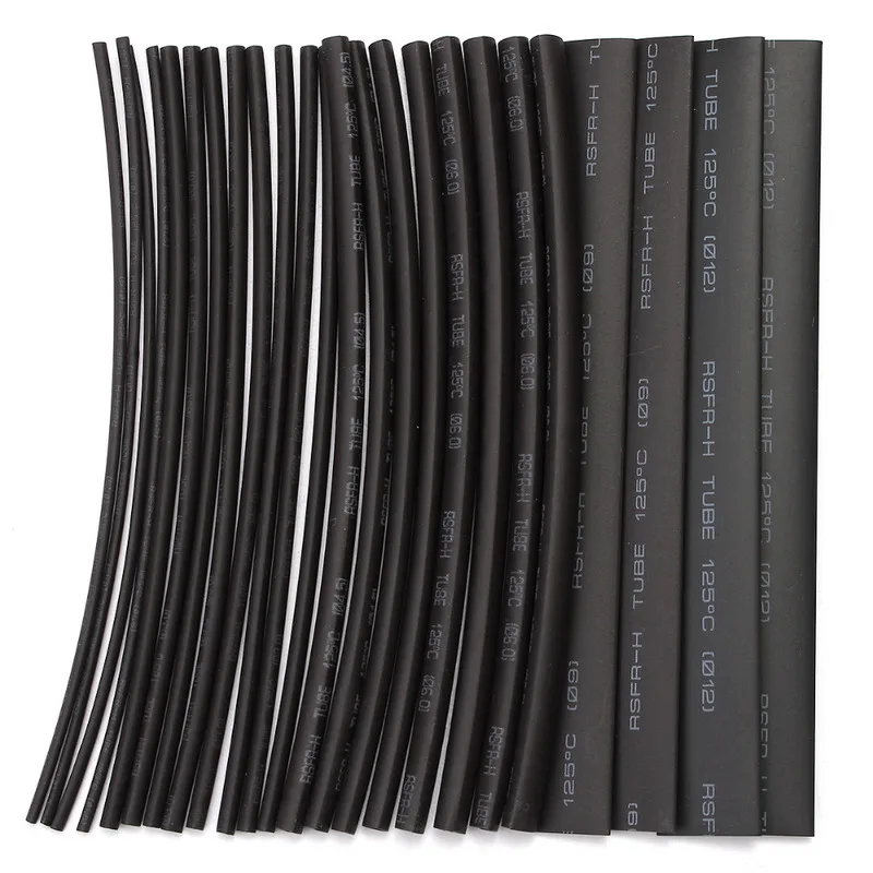 Hot 6 Sizes 24Pcs 150mm Cable Sleeve Heat Shrink Tubing 2:1 Polyolefin Shrinking Assorted Wrap Wire Insulated sleeving Tubes Set