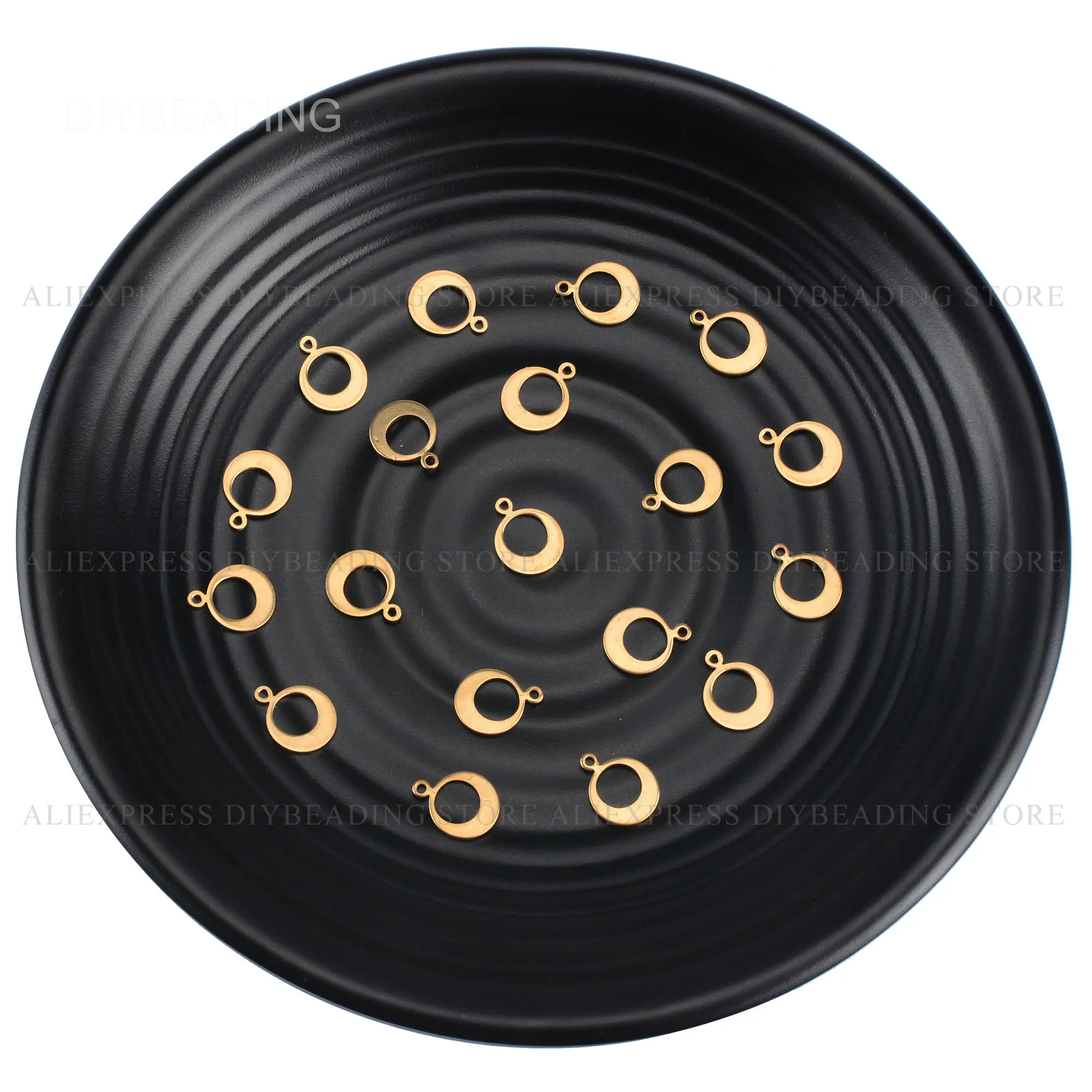 

10-1000 Pcs Necklace Earring Charms Finding Bulk Wholesale Brass Small Size Round Circle Pendant Component for Making Jewelry