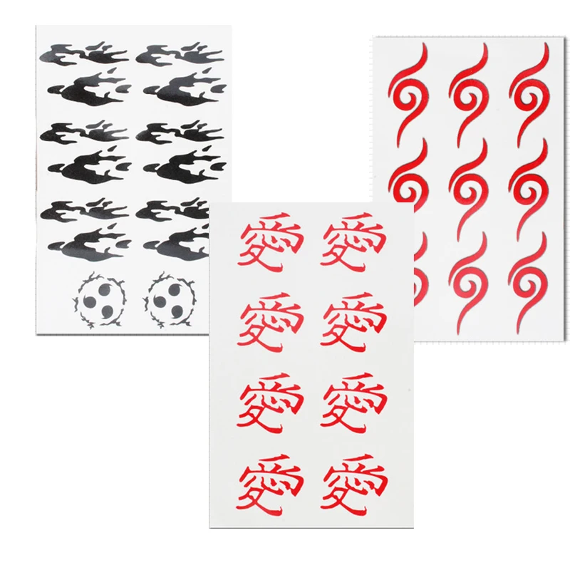 Brdwn Uchiha Sasuke Sabaku no Gaara Anbu Cosplay Tattoo Stickers