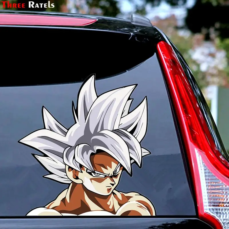 Three Ratels FC350 Goku Ultra Instinct Cute cartoon 3D Stickers for car pvc figure anime decal