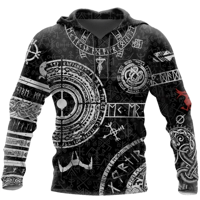 

Mjolnir Odin Tattoo 3D Printed Men hoodies Harajuku Fashion Hooded Sweatshirt Autumn Unisex Street hoodie sudadera hombre WS-445