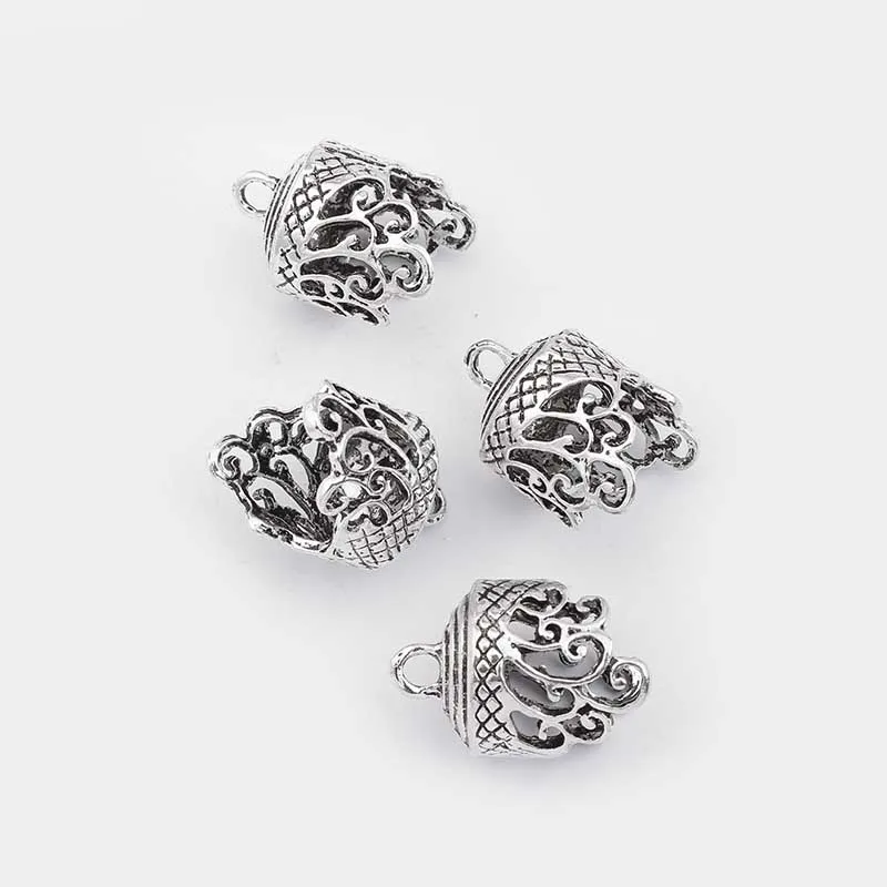 10pcs/lot Antique Silver Color Charms Tassel Cap Tassel End Caps Bead For Jewelry Tassel Cap Handmade Jewelry Finding