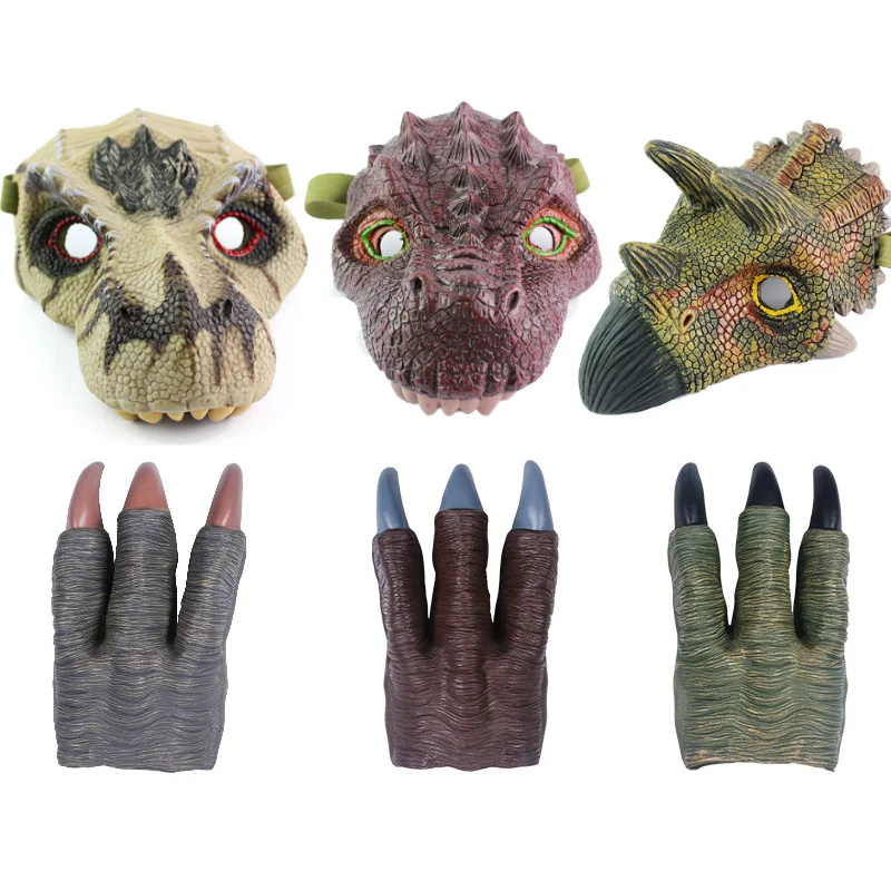 

Jurassic World Decor Dinosaur Mask Paw Claw Children's Dino Birthday Costume for Kids New Year School Graduation Party Supplies