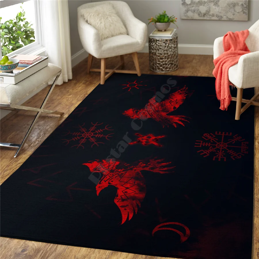 Viking Eagle Area Rug 3D All Over Printed Non-slip Mat Dining Room Living Room Soft Bedroom Carpet 02