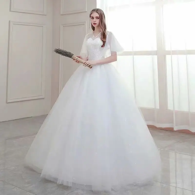 Robe De Mariée en dentelle style Boho, col en v, Robe De soirée à lacets