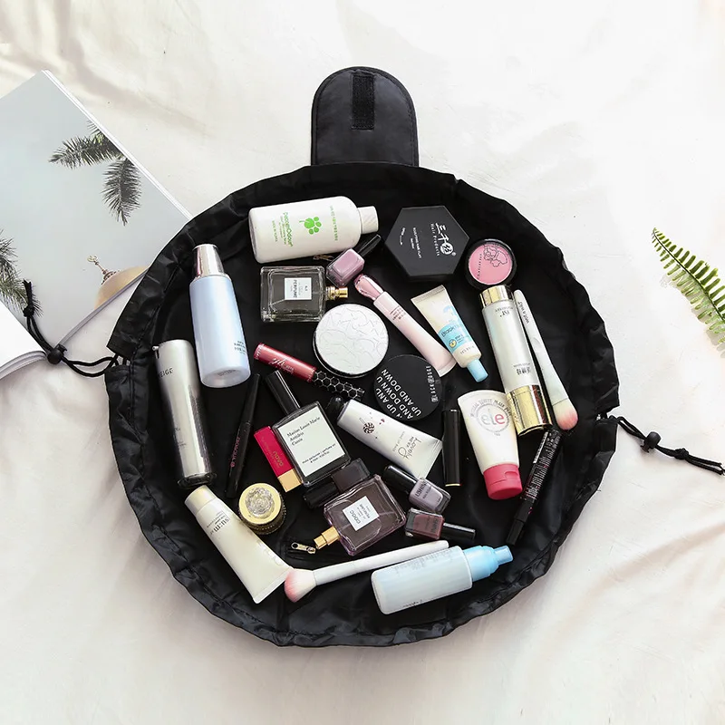 Cosmetic Bag Travel Women Drawstring Makeup Black Organizer Beauty Storage Pouch Portable Toiletry Toiletry Beauty Brush Case