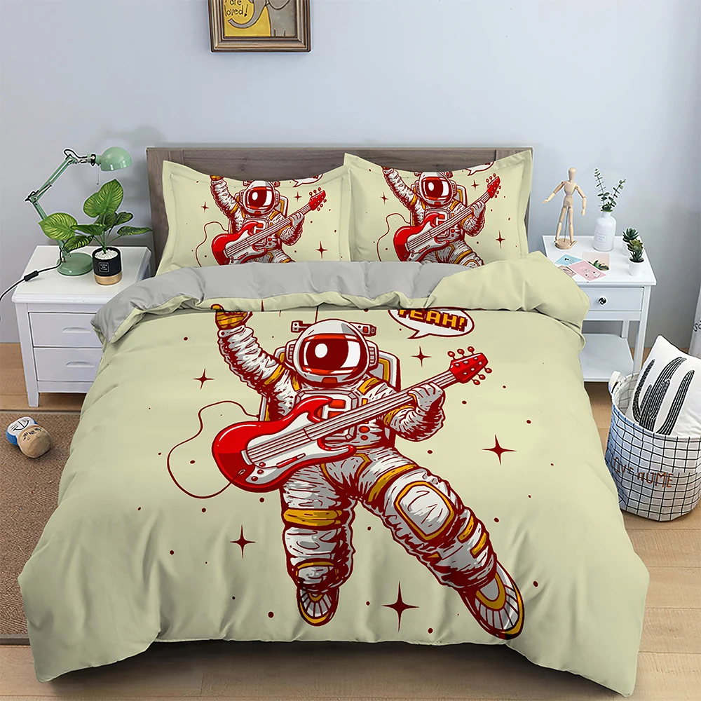 

Outer Bedding Set Astronaut Quilt Comforter Cozy Decor For Kids Boys Teens Duvet Cover With Pillowcases