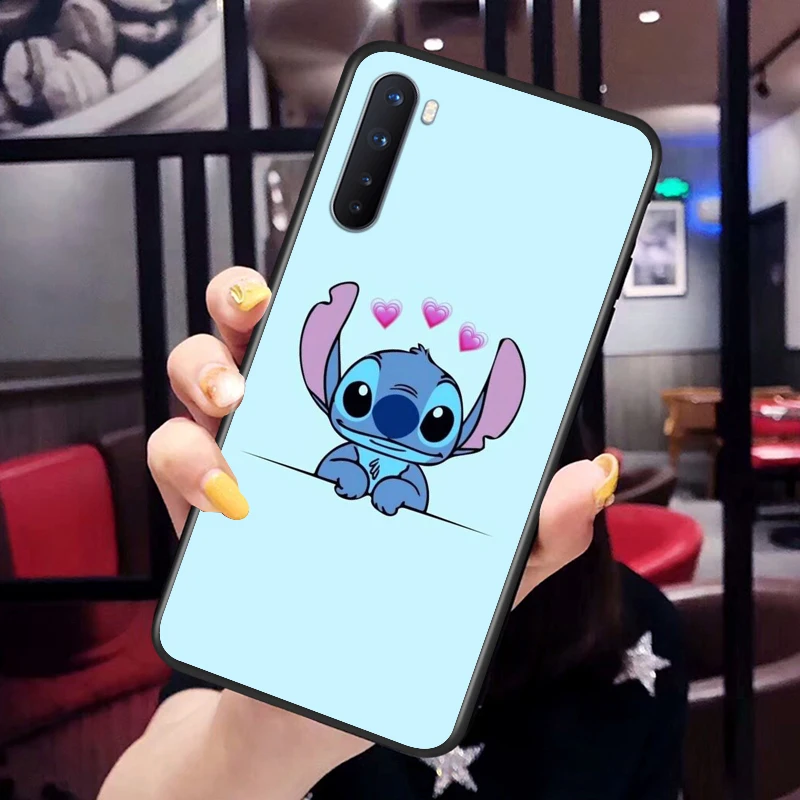 Zachte Tpu Lilo Stitch Silicone Cover Voor Oneplus Nord Ce 2 N100 N10 9 9R 8T 8 7T 7 6T 6 5T Pro Black Phone Case