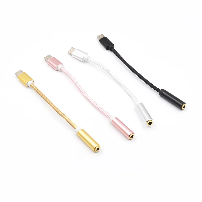 

2pcs Audio Cable Type C 3.5 Jack Earphone USB C To 3.5mm Headphones Adapter for Huawei P10 P20 P30 Pro Mate 10 20 30