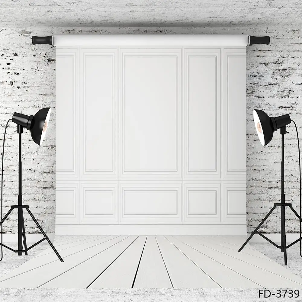 White Wooden Board Wall Planks Floor Photo Background Photophone Portrait Photography Backdrop Props Studio Shoot For Baby Child