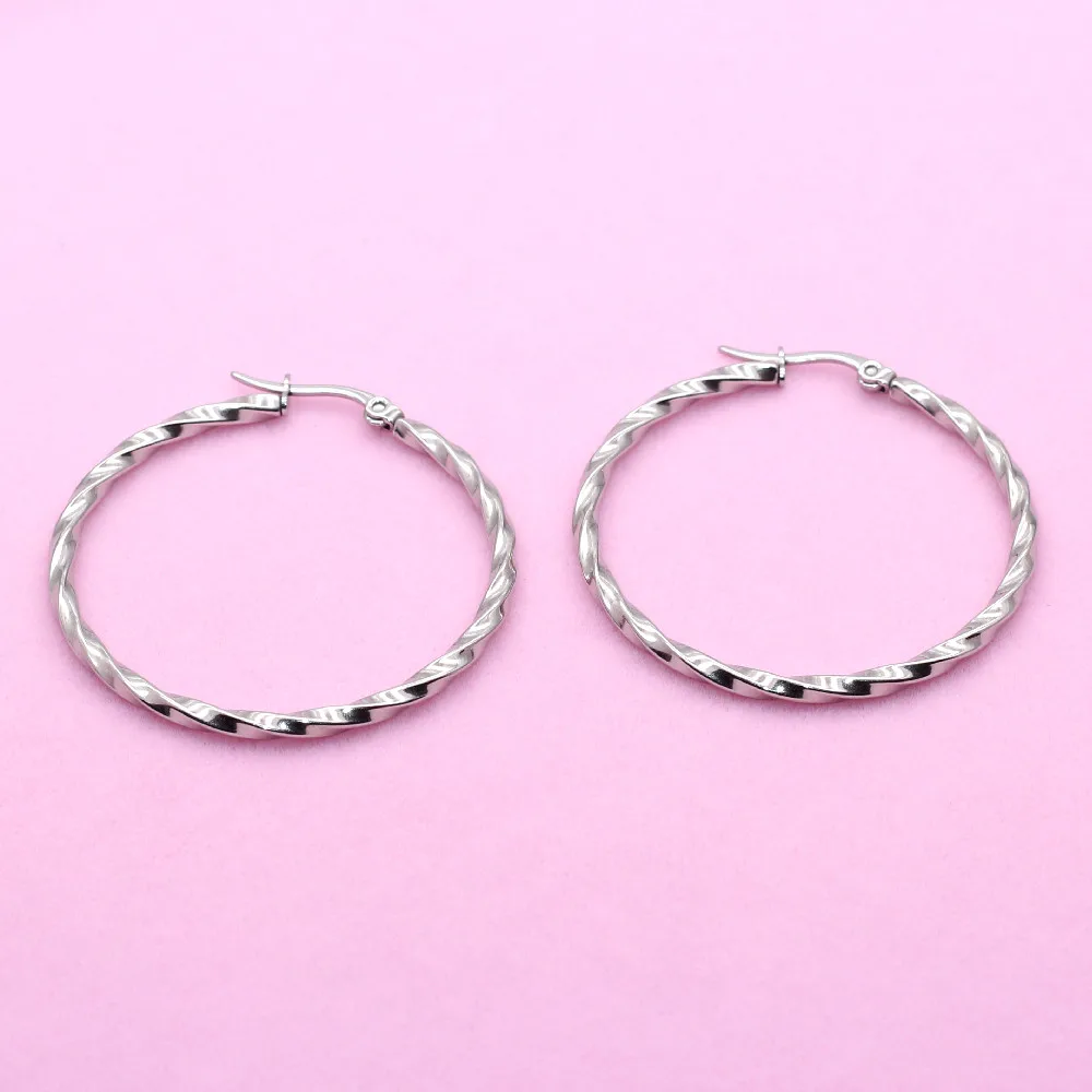 Small 15MM 20mm 30mm 40MM 60MM 316 Stainless Steel Hoop Earrings Never Fade Allergy Free Classical Brief Style