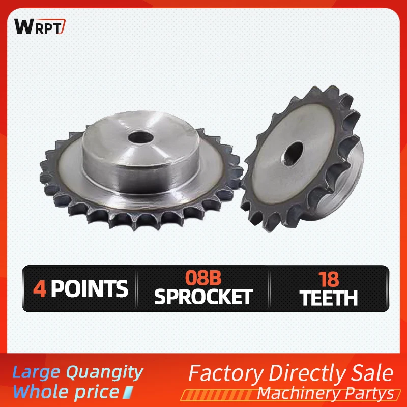 1PC 08B 18Tooth/4 Points Sprocket/Pitch 12.7MM, Table Wheel/industrial Sprocket Tooth Surface Quenching