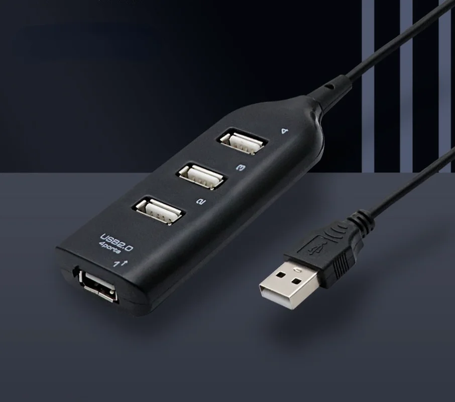 Док-станция 4-в-1 USB 2,0, разветвитель 4USB2.0 для четырех ноутбуков, черный и белый цвет