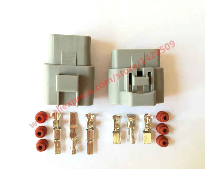 1 Set 3 Pin Electric Fan Plug Female And Male For Toyota Carola Corolla Camry 6189-0165 6188-0129