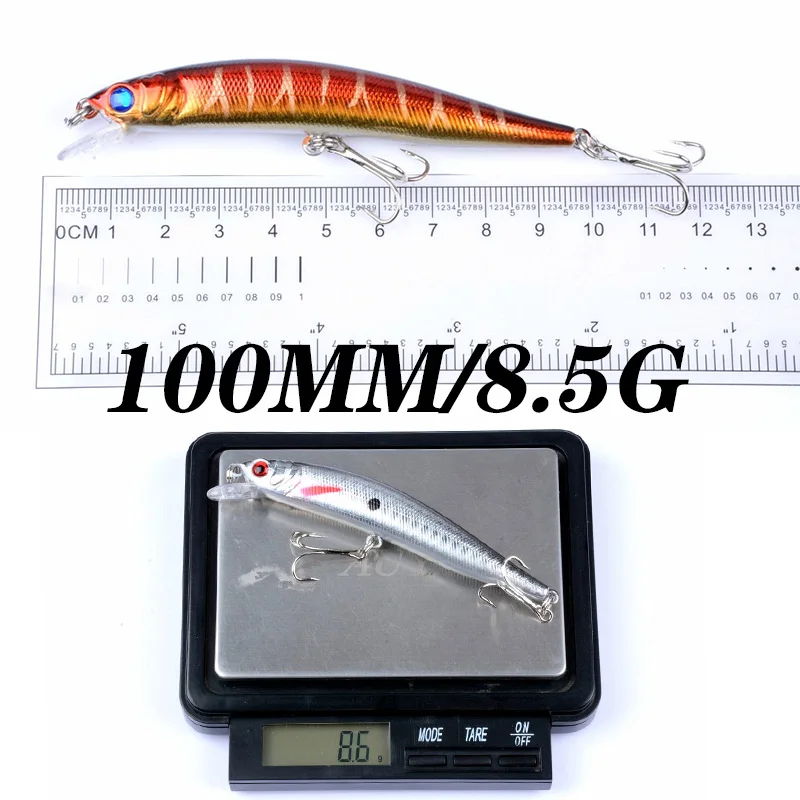 1PCS Laser Minnow Fishing Lure 10cm/8.5g Floating Wobbler Artificial Hard Swimbait Crankbait Bass for Carp Pesca Fishing Tackle