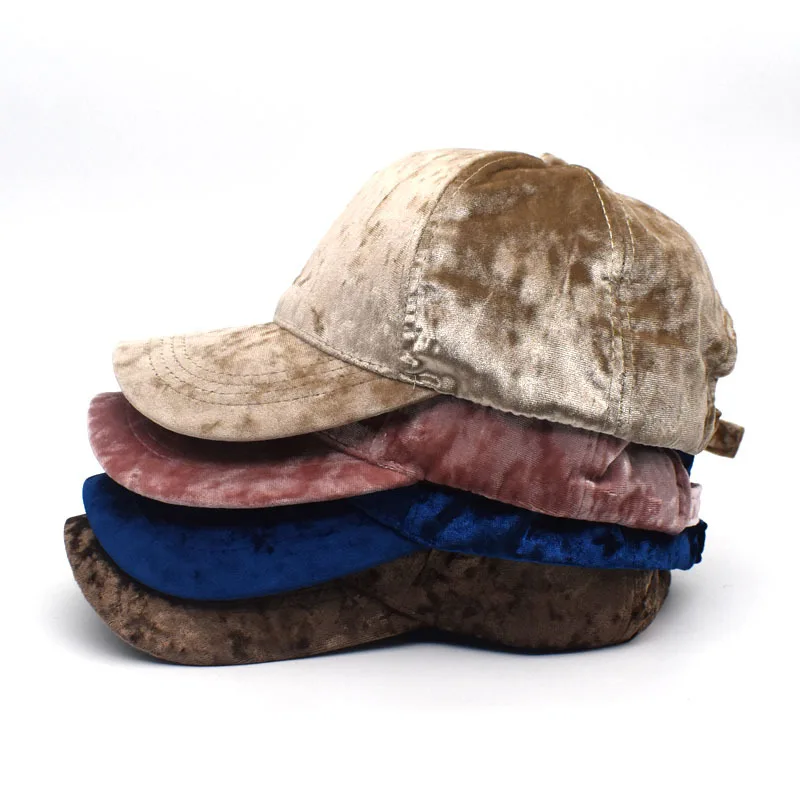 Casquette de baseball en velours doré pour femmes et hommes, chapeau de soleil, doux, réglable, chaud, extérieur, hip hop, streetwear, hiver