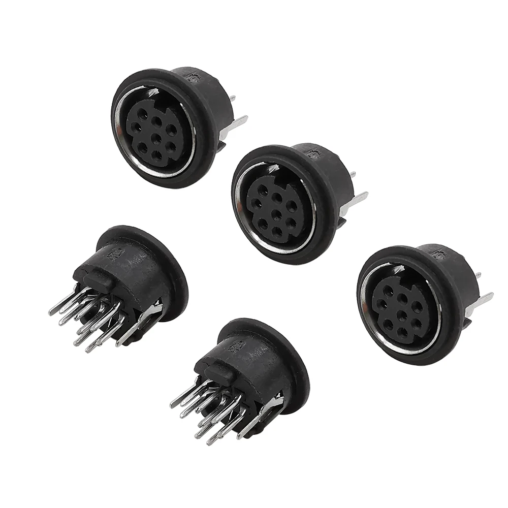 5/10/20Pcs Mini 8P PS2 Jack Plastic Straight Needle Circular DIN Terminal Chassis 8 Pin PS2 DIN Female Socket Connector